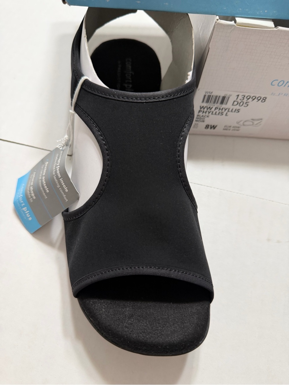 Comfortiva Black Open-Toe Slip-On Sandal